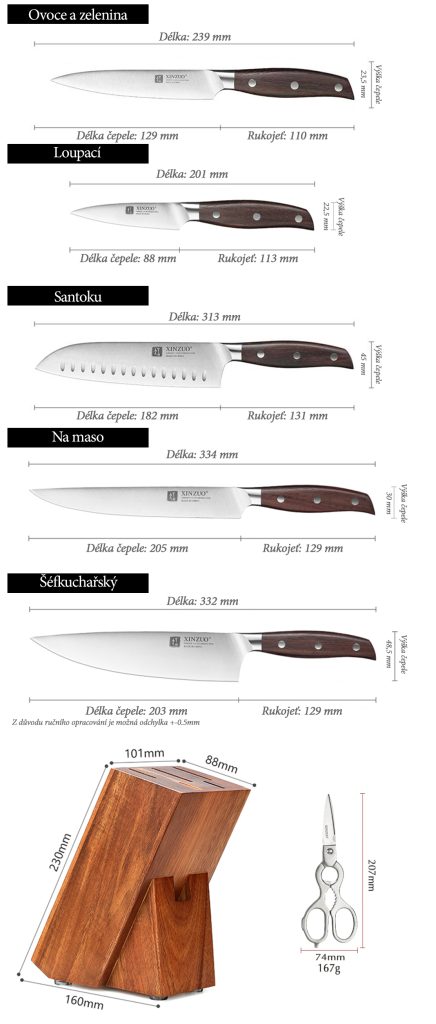 B35 sada - ست چاقو XinZuo مدل B35 Zhi