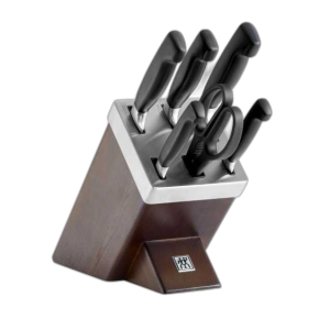 1 46 - سرویس چاقو 7 پارچه زولینگ آلمان استند قهوه ای