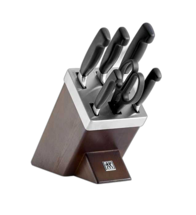 1 46 - سرویس چاقو 7 پارچه زولینگ آلمان استند قهوه ای