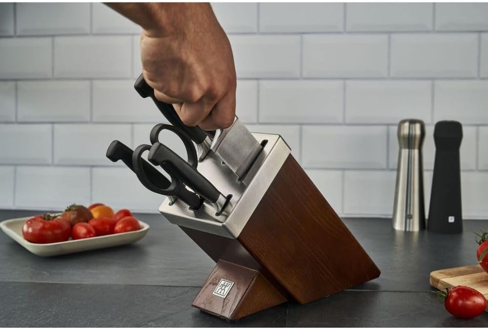 3 15 - سرویس چاقو 7 پارچه زولینگ آلمان استند قهوه ای