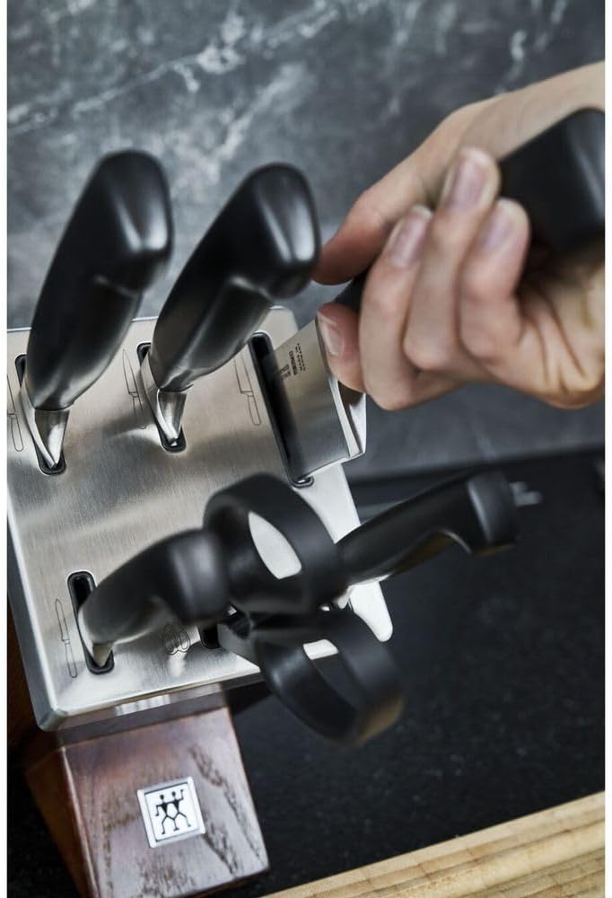 4 16 - سرویس چاقو 7 پارچه زولینگ آلمان استند قهوه ای