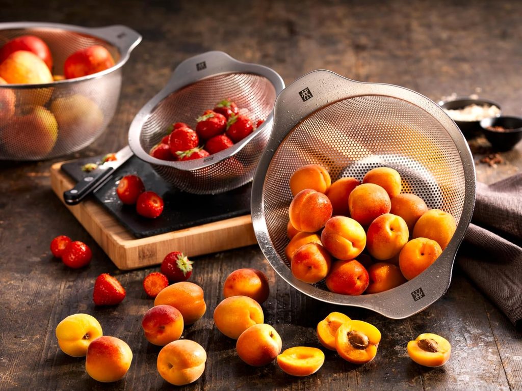 سبد صافی استیل زولینگ zwilling stainless steel colander 19 5 15 - سبد صافی استیل زولینگ zwilling stainless steel colander