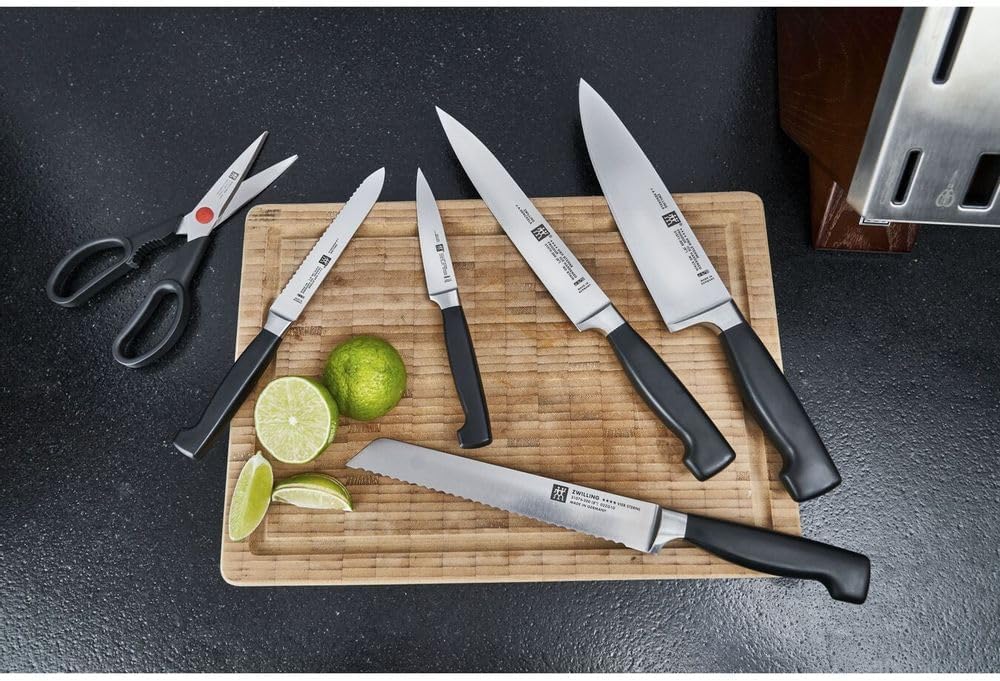 5 16 - سرویس چاقو 7 پارچه زولینگ آلمان استند قهوه ای