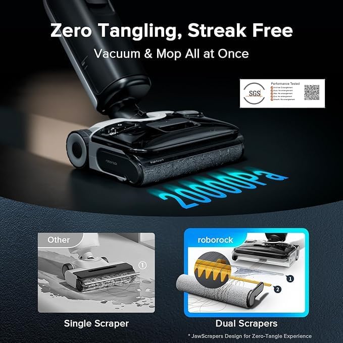 4 48 - جارو شارژی آب و خاک روبوراک مدل Roborock F25 Combo