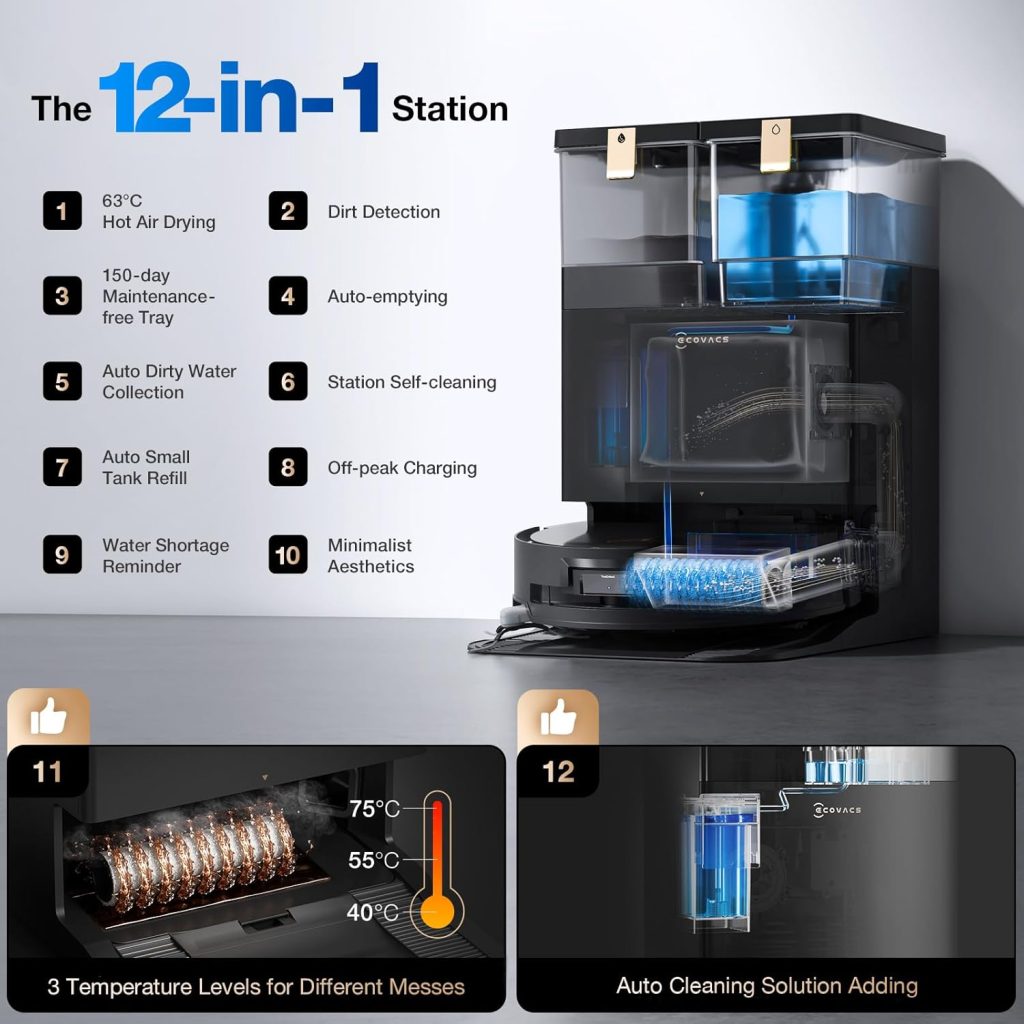 5 34 - جارو رباتیک اکووکس مدل Ecovacs X8 Pro Omni