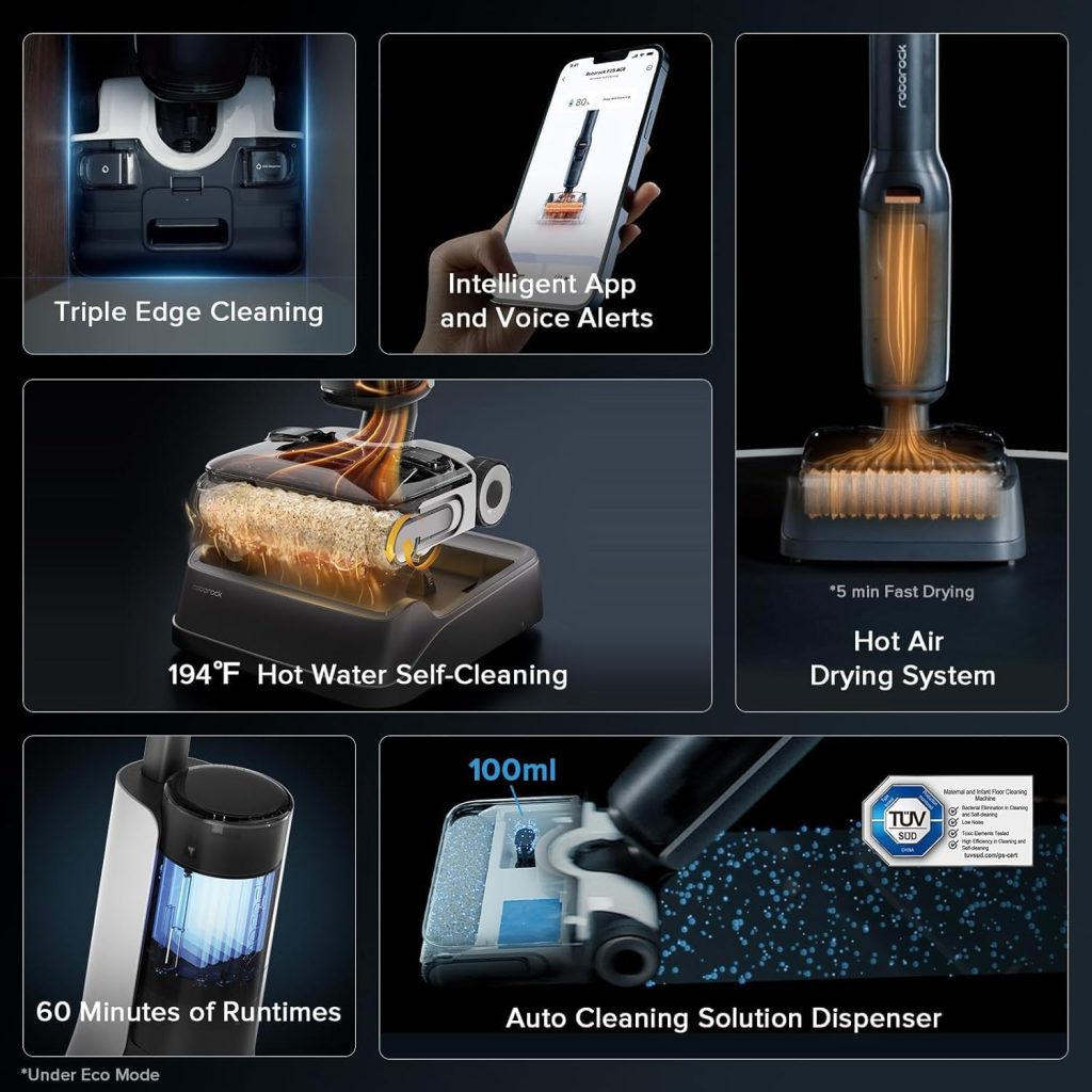 6 41 - جارو شارژی آب و خاک روبوراک مدل Roborock F25 Combo